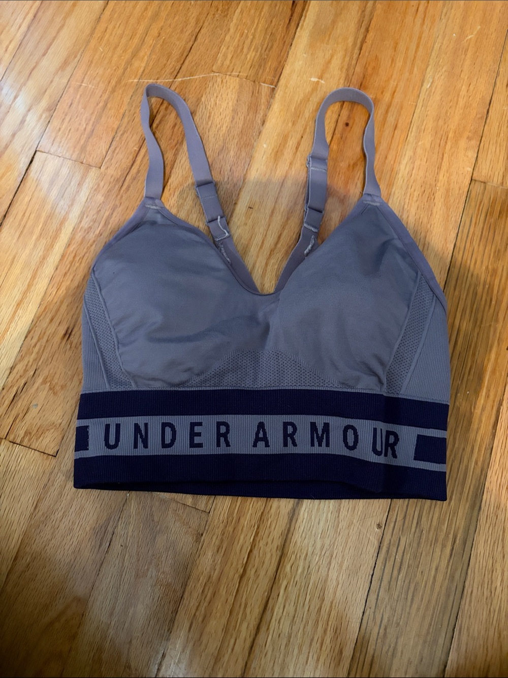 Under Armour Lavender Gray Sports Bralette with Navy Band
